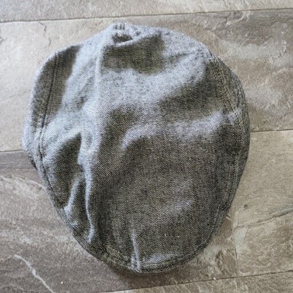 Cabbie Newsboy Hat Gray/Blue Striped Men's Size L/XL - Picture 2 of 4